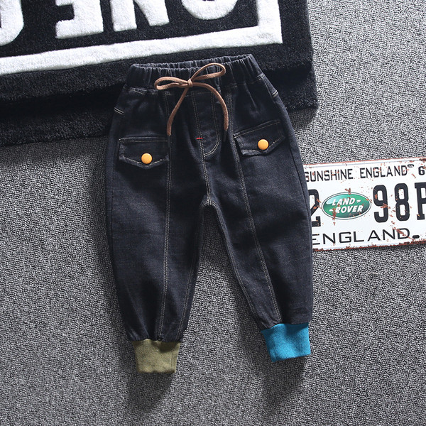 Blugi actuali pentru copii cu sireturi si buzunare - pentru baieti