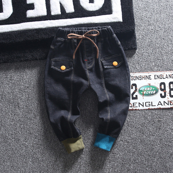 Blugi actuali pentru copii cu sireturi si buzunare - pentru baieti