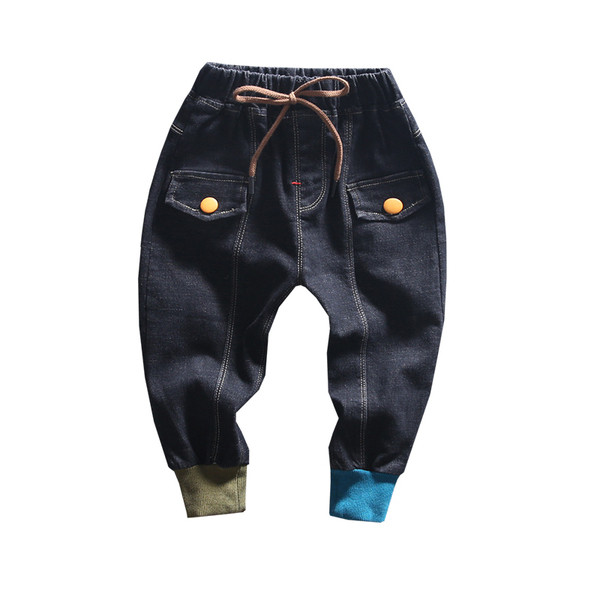 Blugi actuali pentru copii cu sireturi si buzunare - pentru baieti