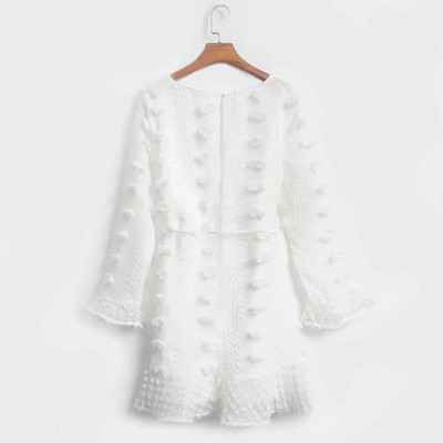 Rochie elegantă de damă cu mâneci lungi în alb-negru