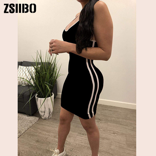 Rochie casual de dama cu bretele subtiri si decolteu adanc in negru si gri