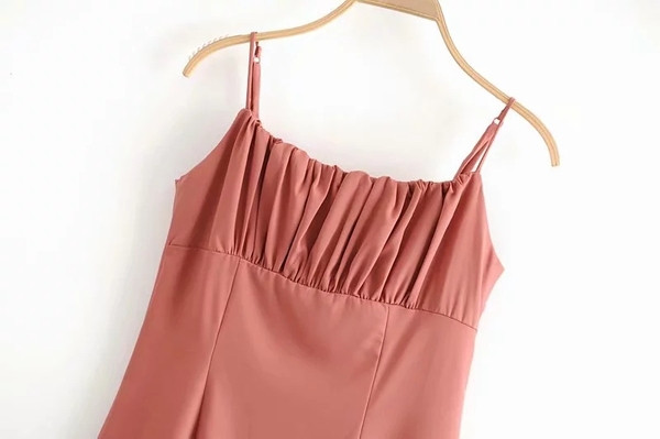 Rochie casual dama cu bretele - culoare roz