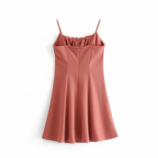 Rochie casual dama cu bretele - culoare roz