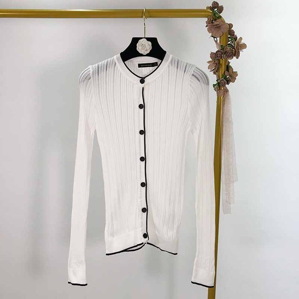 Cardigan dama din tricotat subtire - culoare alba