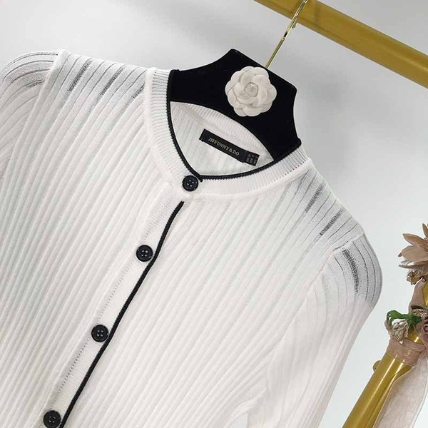 Cardigan dama din tricotat subtire - culoare alba