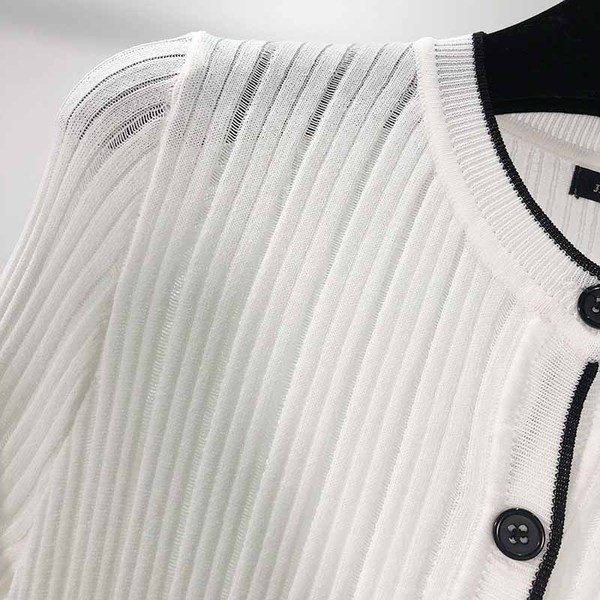 Cardigan dama din tricotat subtire - culoare alba