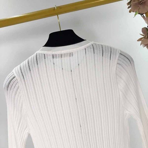 Cardigan dama din tricotat subtire - culoare alba