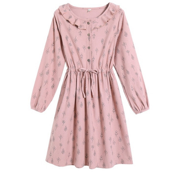 Alkalmi női ruha hosszú ujjú rózsaszín színben