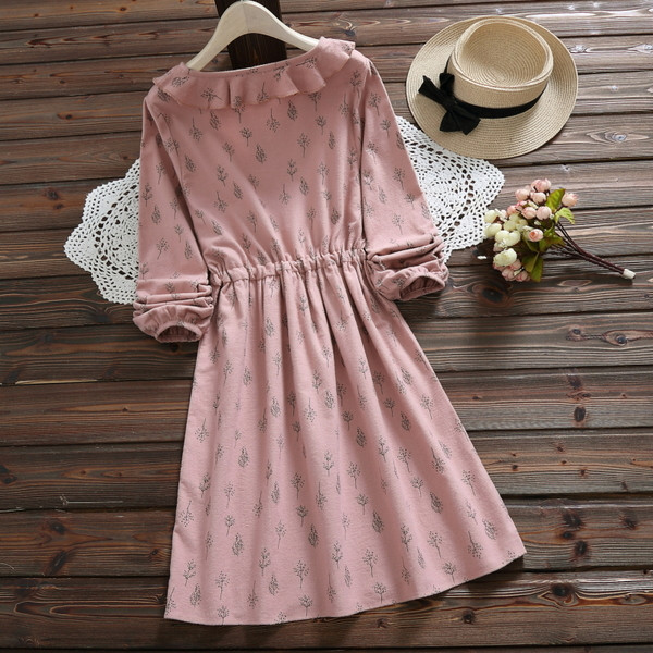 Alkalmi női ruha hosszú ujjú rózsaszín színben