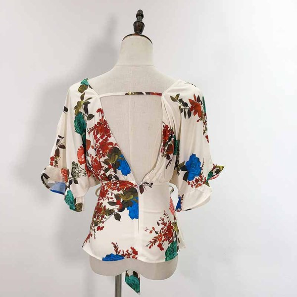 Bluza eleganta de dama cu cravate si maneci lotus