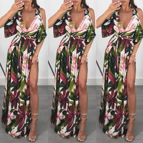 Rochie casual de dama cu decolteu adanc si umerii goi