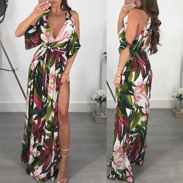 Rochie casual de dama cu decolteu adanc si umerii goi