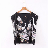 Maieu de dama de culoare neagra cu model