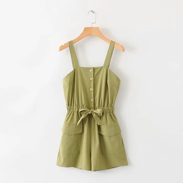 Model nou de salopeta dama cu bretele verzi