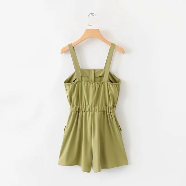 Model nou de salopeta dama cu bretele verzi