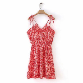 Színes mintás, vékony pántos női ruha