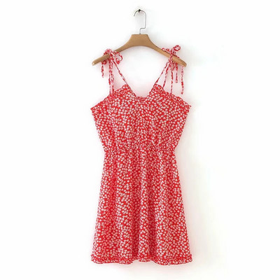 Színes mintás, vékony pántos női ruha