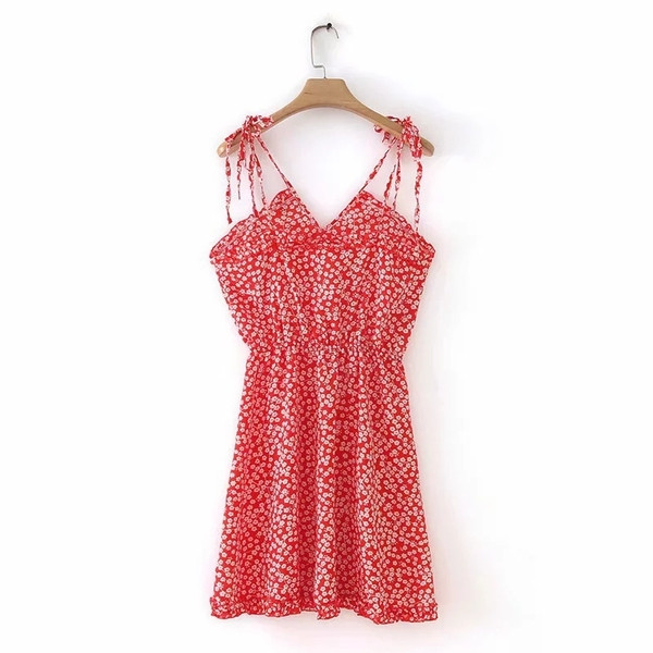 Színes mintás, vékony pántos női ruha