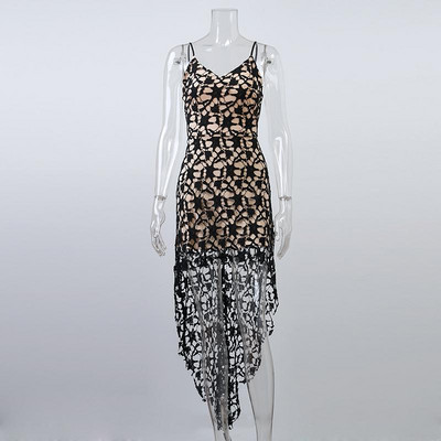 Rochie de dama eleganta cu dantela si bretele subtiri in trei culori