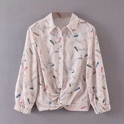 Cămașă de damă cu mâneci 7/8 și guler clasic - două culori