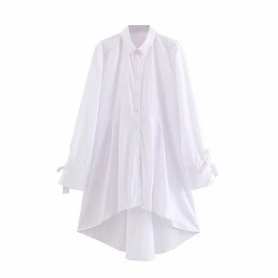 Modern aszimmetrikus női ing klasszikus gallérral