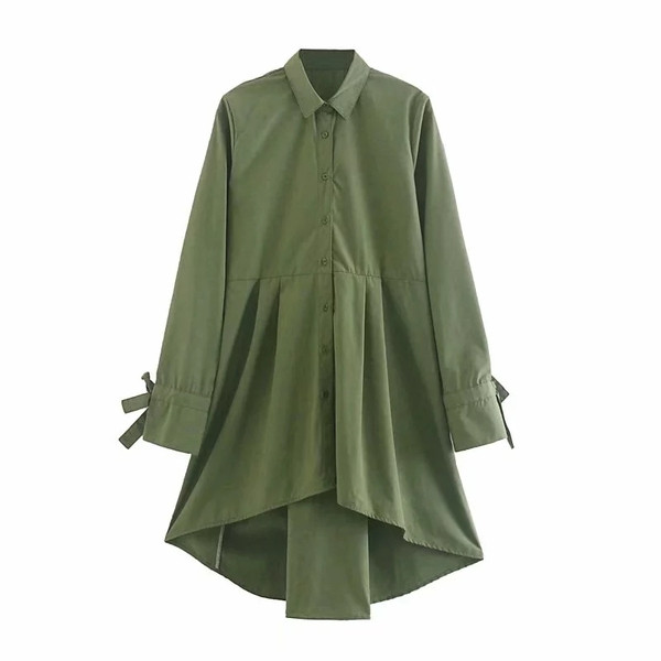 Modern aszimmetrikus női ing klasszikus gallérral