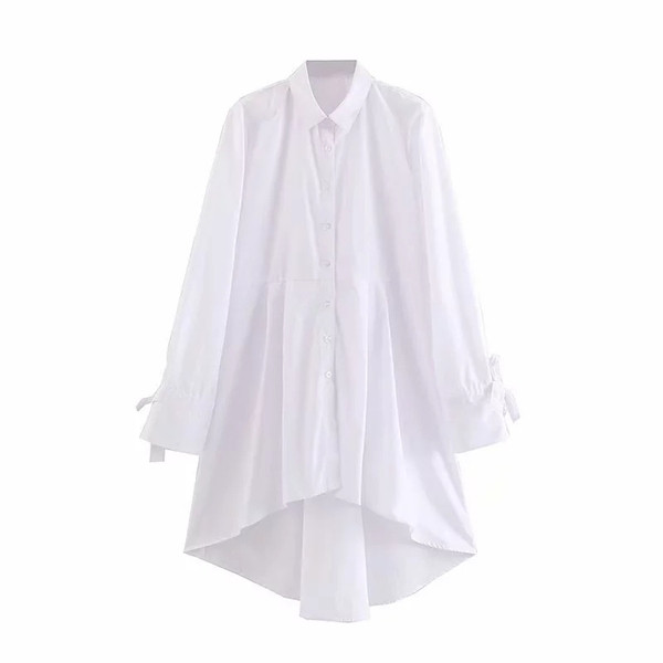 Modern aszimmetrikus női ing klasszikus gallérral