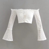 Bluza dama - model scurt in culoarea alba