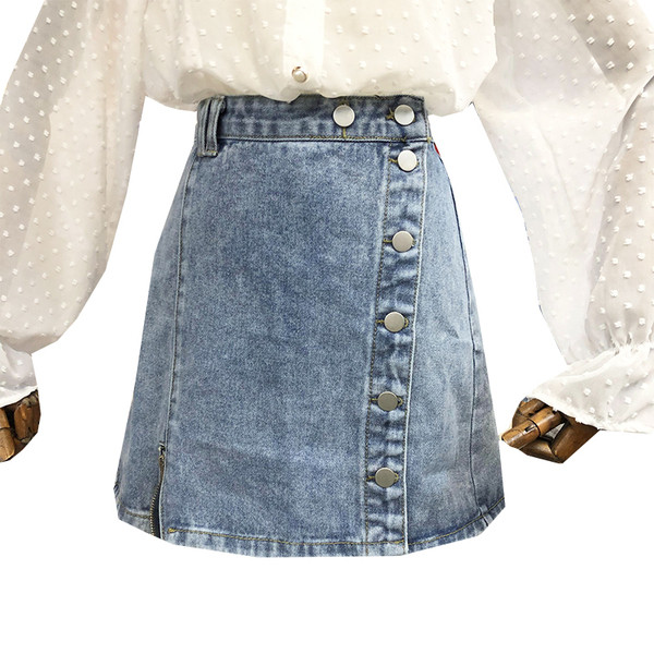 Fusta scurta de dama cu inchidere laterala si talie inalta