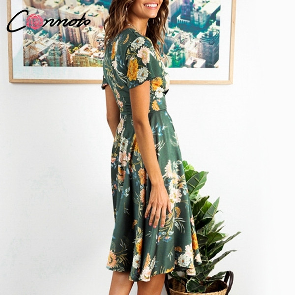 Rochie casual dama model asimetric cu cravate