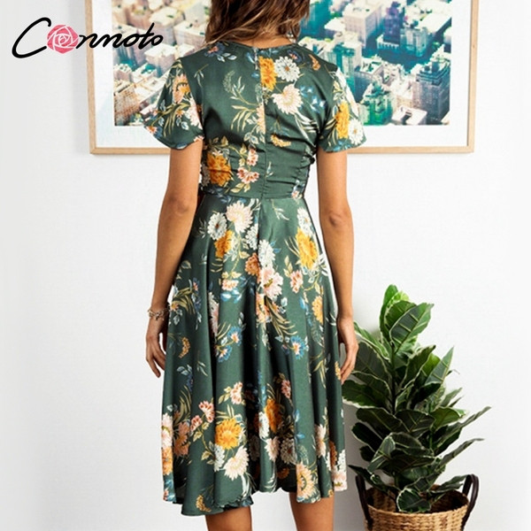 Rochie casual dama model asimetric cu cravate