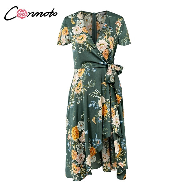 Rochie casual dama model asimetric cu cravate