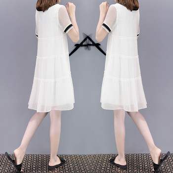 Rochie de dama moderna - model croiat in doua culori