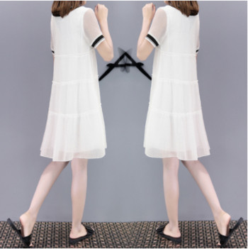 Rochie de dama moderna - model croiat in doua culori