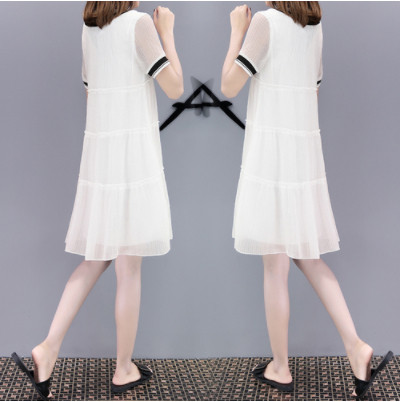 Rochie de dama moderna - model croiat in doua culori