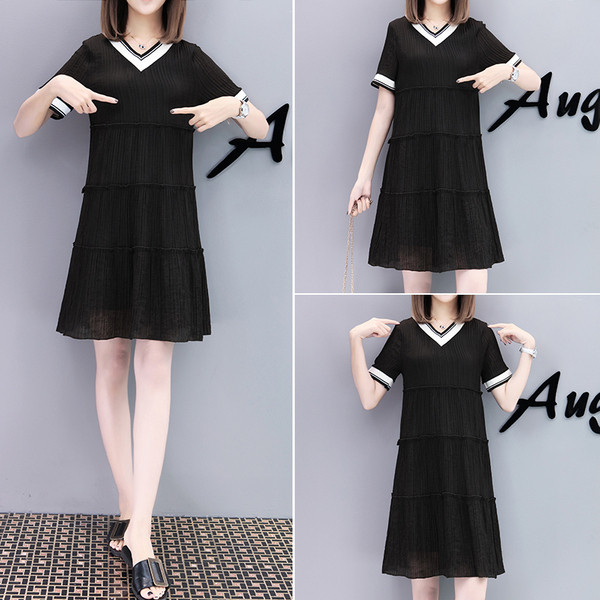 Rochie de dama moderna - model croiat in doua culori