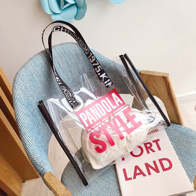 Geanta de dama moderna cu inscriptii in patru culori