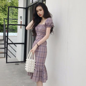 Rochie de dama de culoare violet cu maneci scurte