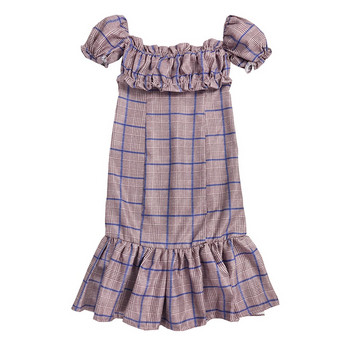 Rochie de dama de culoare violet cu maneci scurte