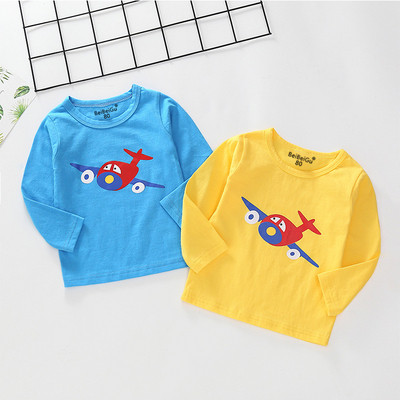 Детска блуза в син и жълт цвят с апликация-за момчета