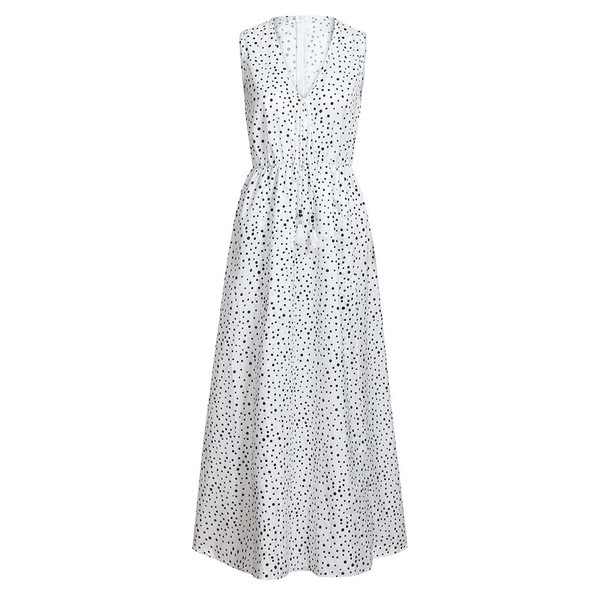 Alkalmi női hosszú ruha széles pántokkal, fehér színben