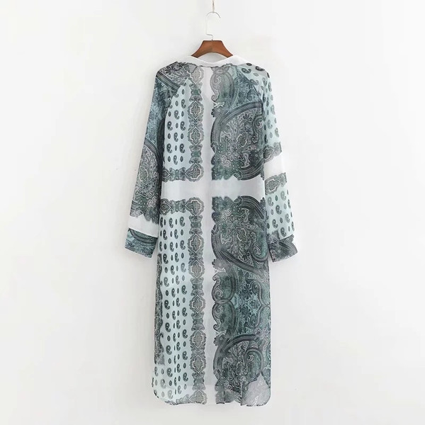 Cămașă de damă cu model colorat - model lung