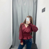 Bluza de dama cu elastic in talie si maneci