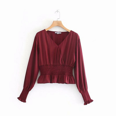 Bluza de dama cu elastic in talie si maneci