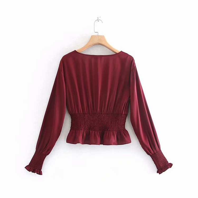 Bluza de dama cu elastic in talie si maneci