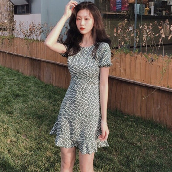 Rochie casual de dama in doua culori cu maneca scurta