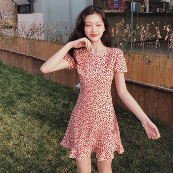 Rochie casual de dama in doua culori cu maneca scurta