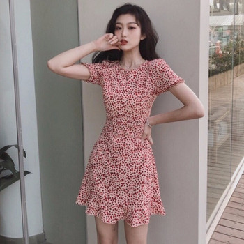 Rochie casual de dama in doua culori cu maneca scurta