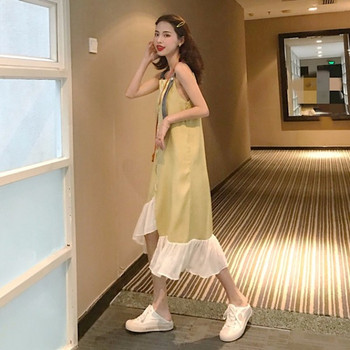 Rochie casual de dama lunga cu cravate