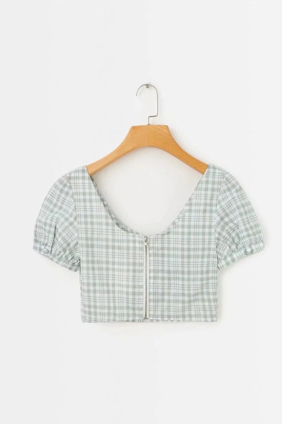 Új modell női blúz rövid ujjal és gombokkal